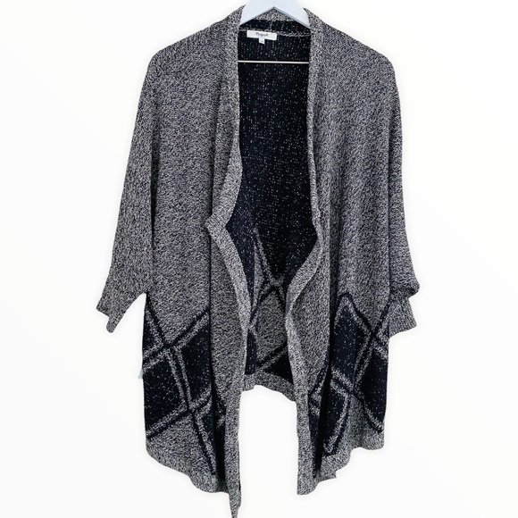 Madewell All Angles Gray & Black Open Front Cardigan Sweater Size XS/S - Picture 3 of 8
